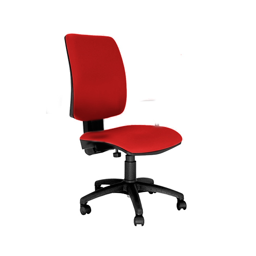 [045071] Silla tapizada para oficina ergonómica y giro 360º - Dim.: 600x530x1160h mm - Rojo