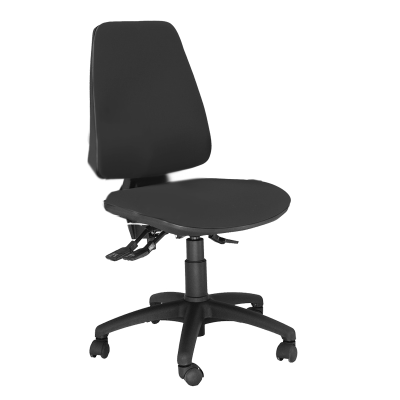 [045074] Silla tapizada para oficina ergonómica y giro 360º - Dim.: 540x470x1080h mm - Negro