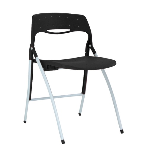 [045081] Silla plegable para colectividades con asiento y respaldo plástico - Dim.: 460x420x740h mm - Negro
