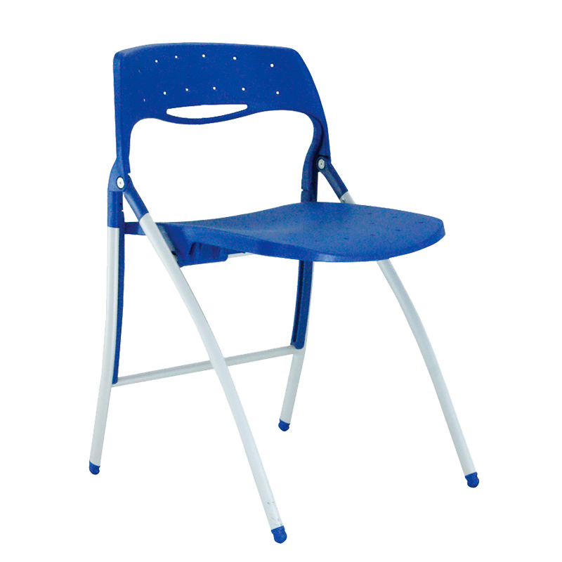[045082] Silla plegable para colectividades con asiento y respaldo plástico - Dim.: 460x420x740h mm - Azul