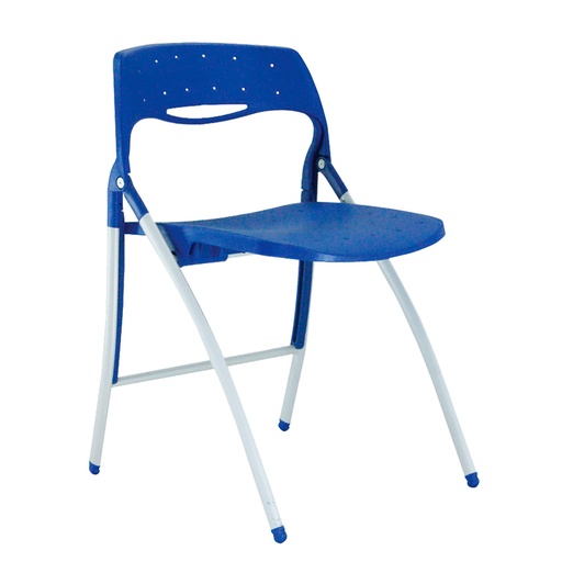 [045082] Silla plegable para colectividades con asiento y respaldo plástico - Dim.: 460x420x740h mm - Azul