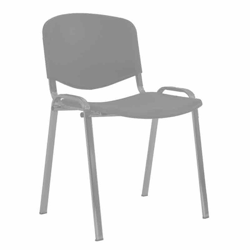 [045090] Silla con asiento y respaldo plástico gris, estructura de acero pintado en gris - Dim.: 540x470x800h mm - Gris
