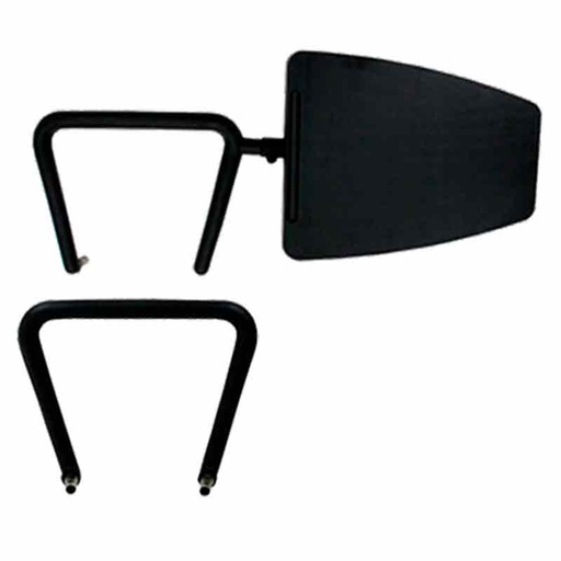 [045113] Juego de reposa-brazos para silla de colectividades compuesto por brazo simple y brazo con pala - Negro