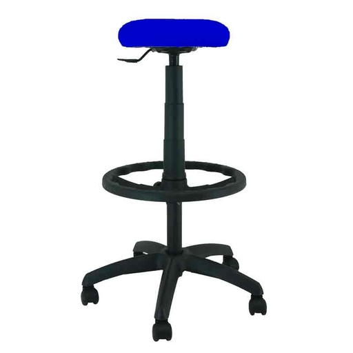 [045123] Taburete para taller de tela regulable en altura - Altura asiento.: 580 / 830h mm - Tapizado azul