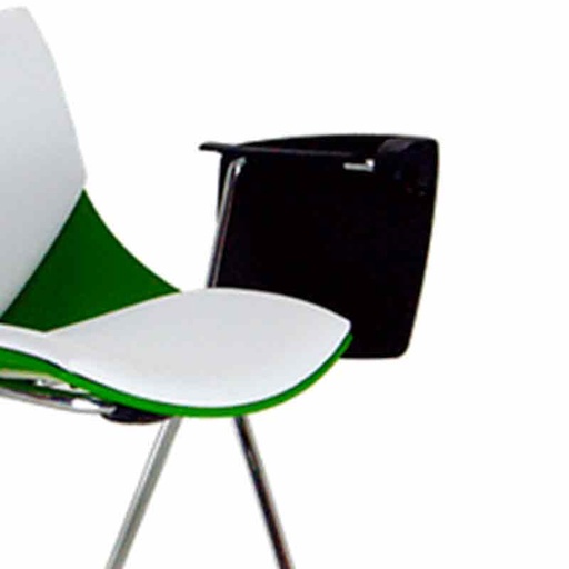 [045361] Reposa brazos de plástico negro y tubo cromado con mesa abatible para silla - Negro