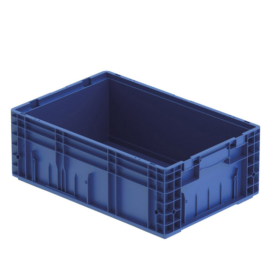 [045394] Caja plástica Eurobox para el sector automoción serie KLT de fondo liso perforado - Dim.: 600x400x213h mm - Azul