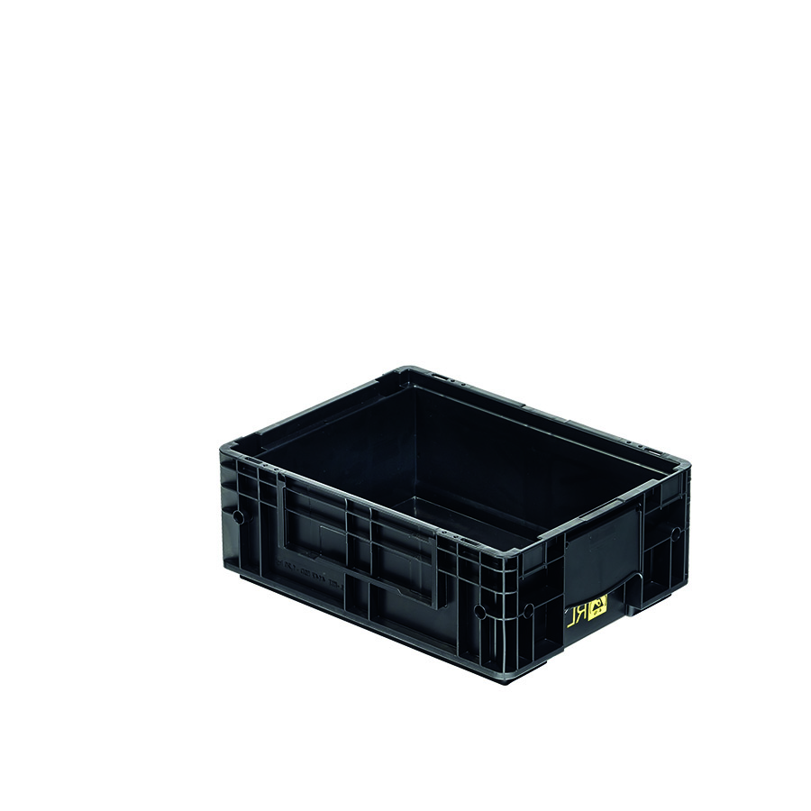 [045405] Caja plástica para sector automotriz serie KLT con protección ESD y fondo liso - Dim.: 400x300x150h mm - Negro