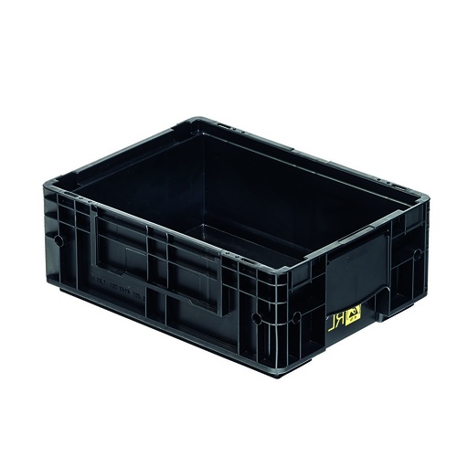 [045405] Caja plástica para sector automotriz serie KLT con protección ESD y fondo liso - Dim.: 400x300x150h mm - Negro