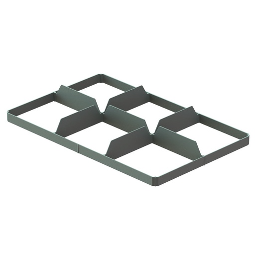 [045440] Divisor inferior para caja Eurobox Basicline de 600x400 mm - Dim. hueco: (6x) 181x173 mm - Gris