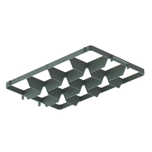 [045443] Divisor superior para caja Eurobox Basicline de 600x400 mm - Dim. hueco: (12x) 135x114 mm - Gris