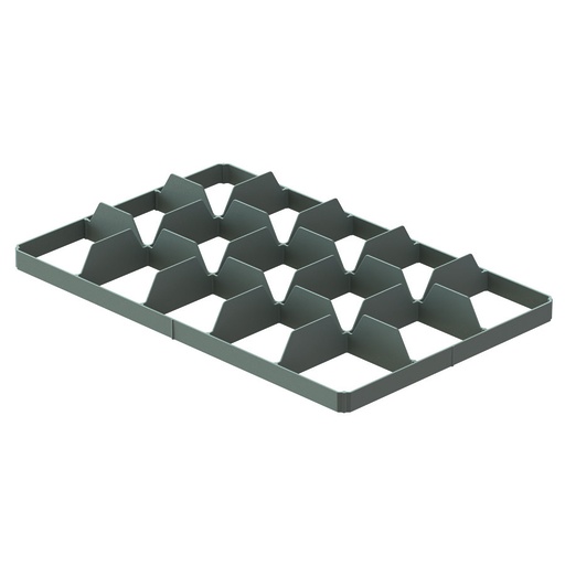 [045444] Divisor inferior para caja Eurobox Basicline de 600x400 mm - Dim. hueco: (15x) 107x114 mm - Gris