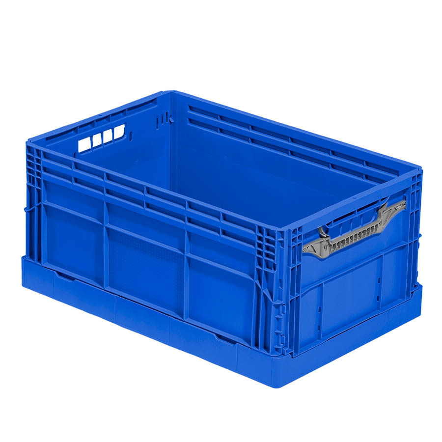 [045591] Caja plástica plegable fondo reforzado- Dim.: 600x400x285h mm (Plegada 55h mm) - Azul