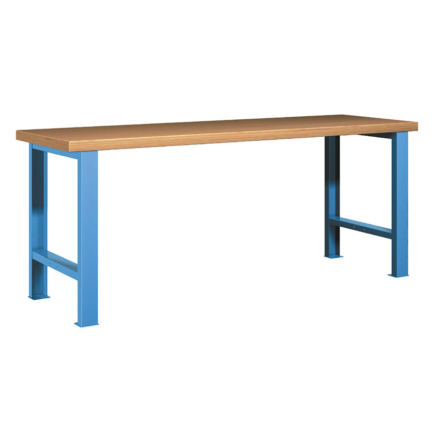 [045609] Banco de trabajo estándar - Dim.: 2000x750x840h mm - Encimera Multiplex, 2 patas - Azul ral 5012