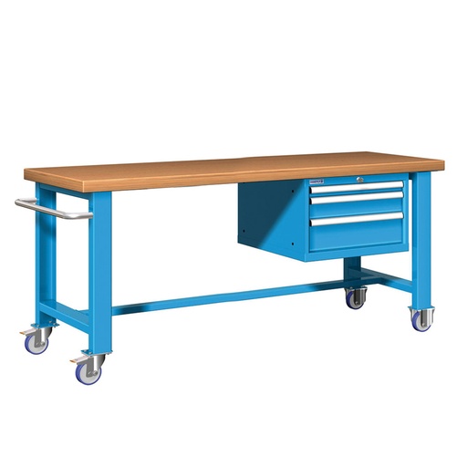 [045632] Banco de trabajo estándar móvil - Dim.: 2000x750x840h mm - Cajones de altura 50, 100 y 150 mm - Gris ral 7035