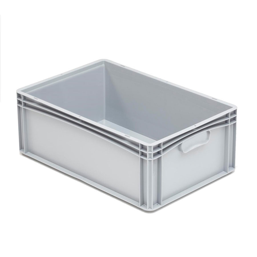 [045677] Caja plástica para transporte serie Basicline con paredes lisas y asas cerradas - Dim.: 600x400x220h mm - Gris claro