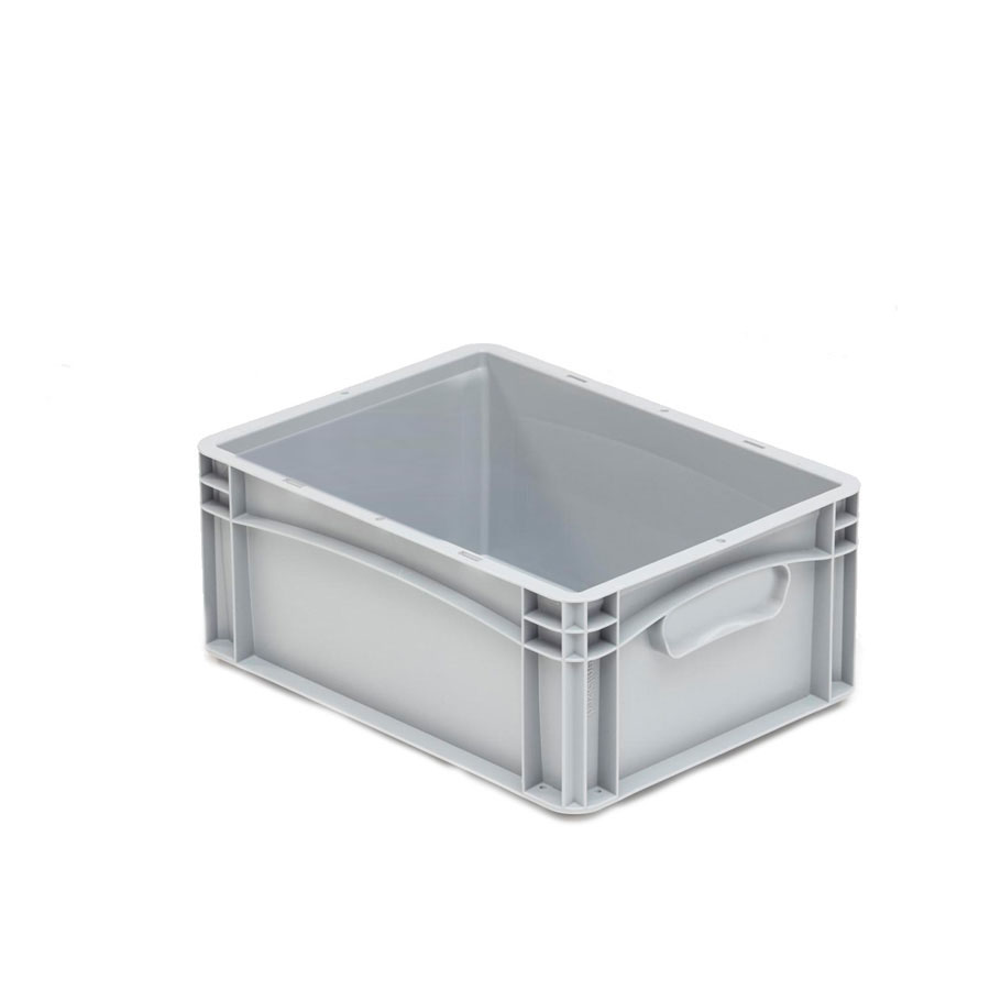 [045680] Caja plástica para transporte serie Basicline con paredes lisas y asas cerradas - Dim.: 400x300x170h mm - Gris claro