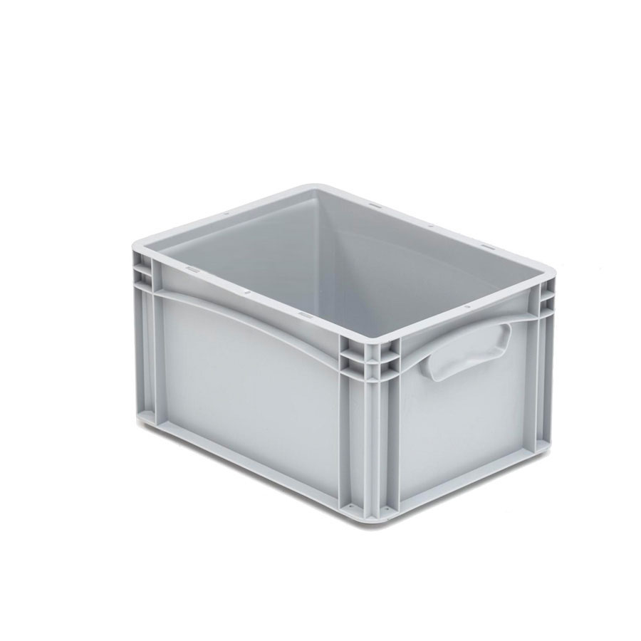 [045681] Caja plástica para transporte serie Basicline con paredes lisas y asas cerradas - Dim.: 400x300x220h mm - Gris claro
