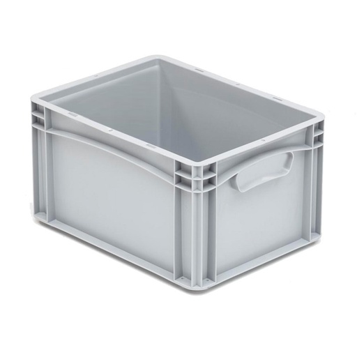 [045681] Caja plástica para transporte serie Basicline con paredes lisas y asas cerradas - Dim.: 400x300x220h mm - Gris claro