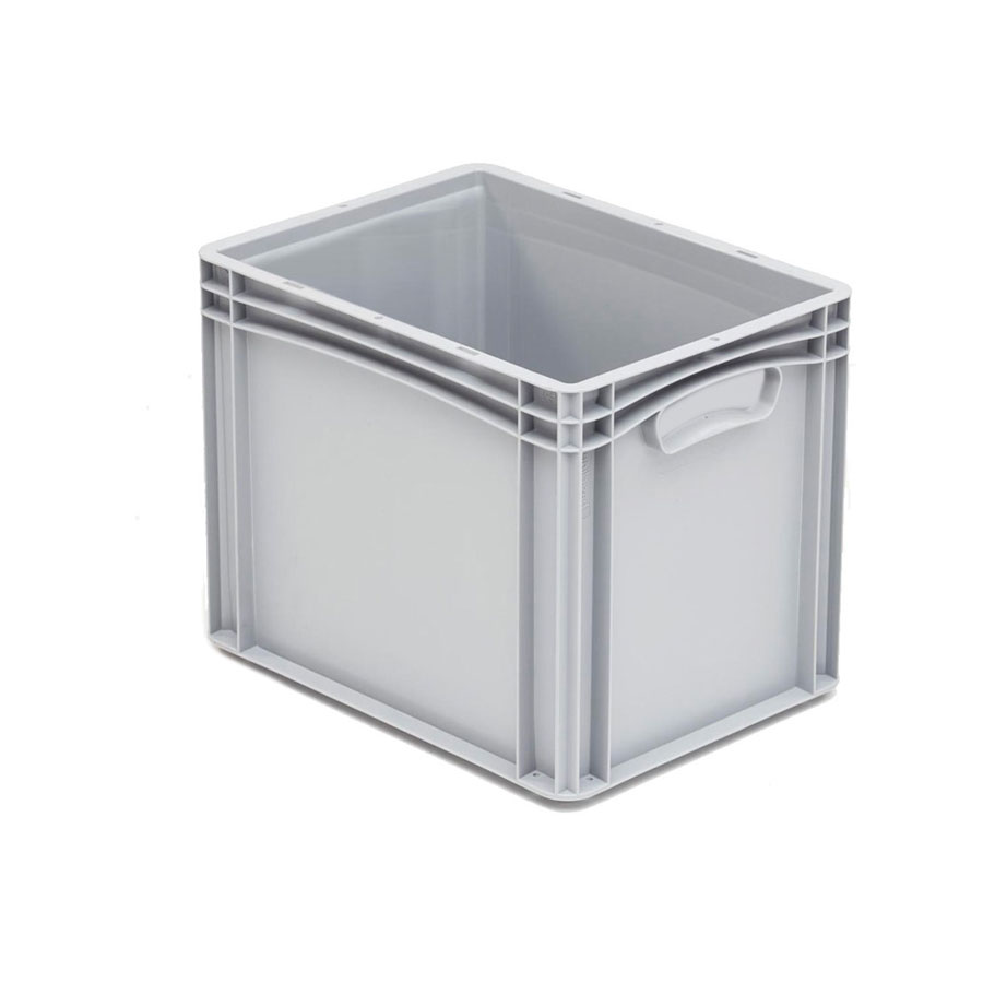 [045683] Caja plástica para transporte serie Basicline con paredes lisas y asas cerradas - Dim.: 400x300x320h mm - Gris claro