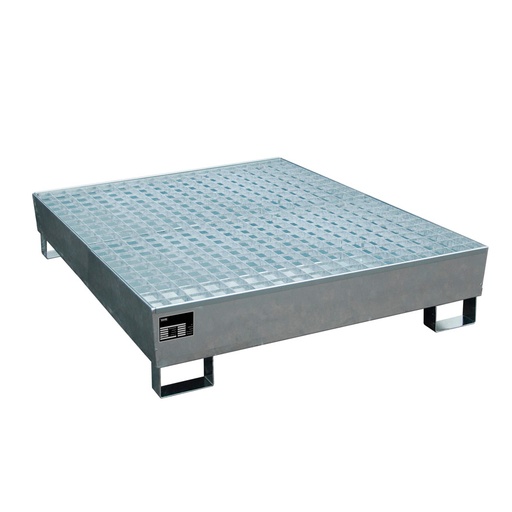 [045684] Cubeto colector eco con rejilla para 4 bidones de 200 ltr. - Dim.: 1200x1200x280h mm - Galvanizado