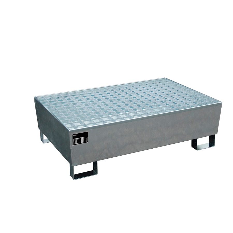 [045685] Cubeto colector eco con rejilla para 2 bidones de 200 ltr. - Dim.: 1200x800x360h mm - Galvanizado