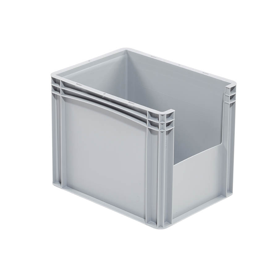 [045709] Caja plástica Eurobox serie Basicline con abertura frontal - Dim.: 400x300x320h mm - Gris claro