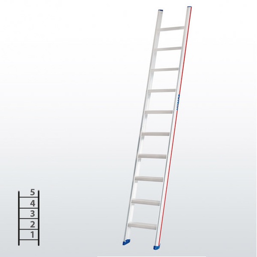 [045784] Escalera apoyable manual de un tramo para uso profesional con 5 escalones - Dim.: 425 x 1510h mm - Aluminio