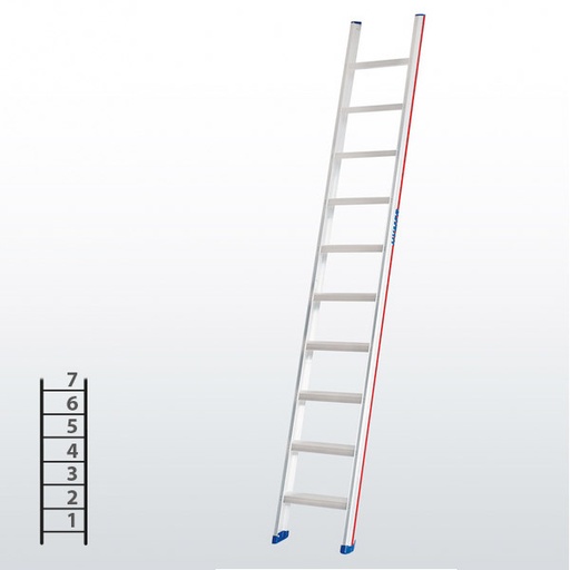 [045786] Escalera apoyable manual de un tramo para uso profesional con 7 escalones - Dim.: 425 x 2010h mm - Aluminio