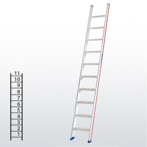 [045790] Escalera apoyable manual de un tramo para uso profesional con 11 escalones - Dim.: 425 x 3100h mm - Aluminio