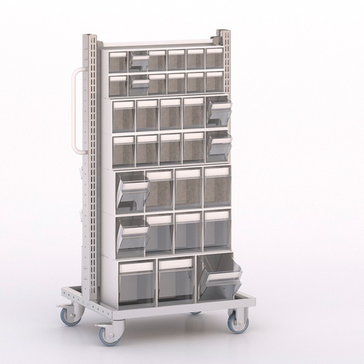 [045891] Carro modular serie Unibox con 14 cajones - Dim.: 730x613x1365h mm - Gris ral 7035