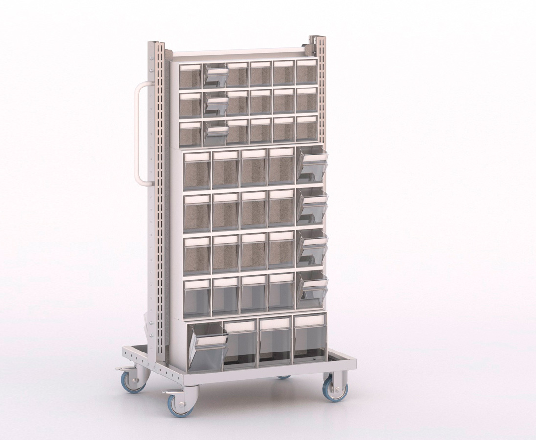 [045892] Carro modular serie Unibox con 16 cajones - Dim.: 730x613x1365h mm - Gris ral 7035