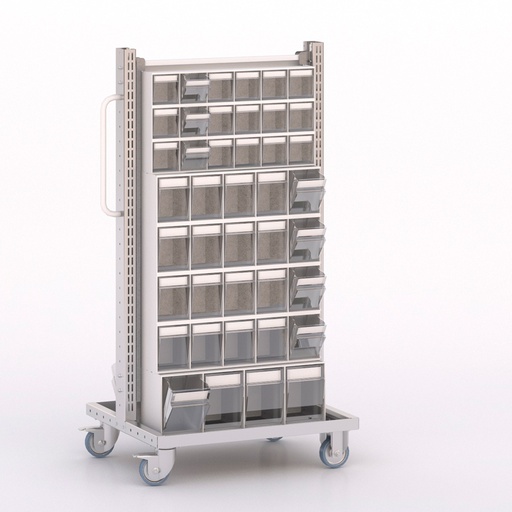 [045892] Carro modular serie Unibox con 16 cajones - Dim.: 730x613x1365h mm - Gris ral 7035