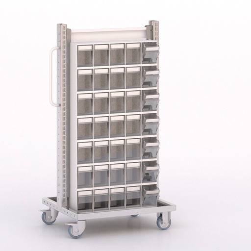 [045893] Carro modular serie Unibox con 14 cajones - Dim.: 730x613x1365h mm - Gris ral 7035