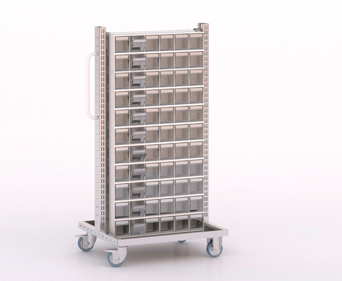 [045894] Carro modular serie Unibox con 22 cajones - Dim.: 730x613x1365h mm - Gris ral 7035