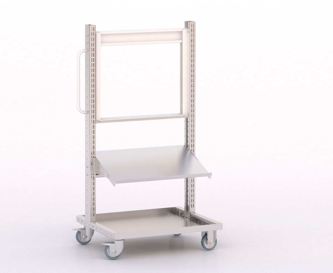 [045895] Carro modular serie Unibox vacío - Dim.: 730x613x1365h mm - Gris ral 7035