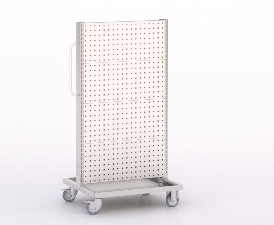 [045925] Carro modular con paneles perforados para herramientas - Dim.: 730x613x1365h mm - Cincado y Gris ral 7035