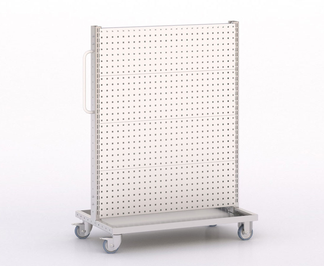 [046017] Carro modular con paneles perforados para herramientas - Dim.: 1035x613x1365h mm - Cincado y Gris ral 7035