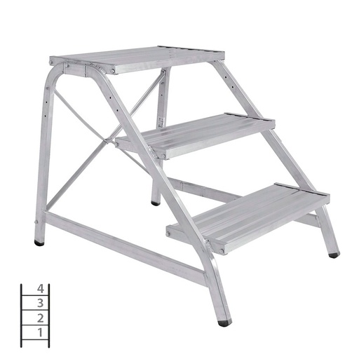 [046070] Pedestal para uso profesional con 4 peldaños - Dim.: 1210x600x960h mm - Aluminio