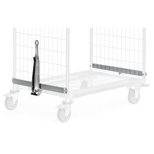 [046120] Eje y acoplamiento para carro de preparación de pedidos (máx. 3 carros) implica ruedas fijas.