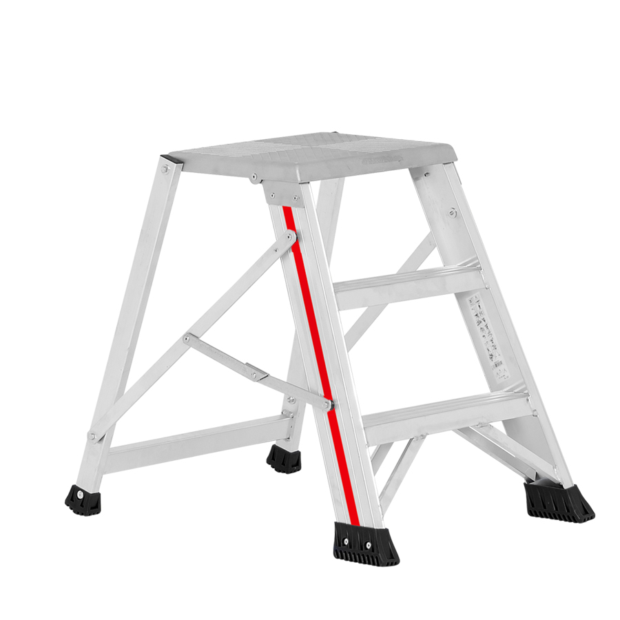 [046268] Pedestal plegable para uso profesional con 3 peldaños - Dim.: 720x560x620h mm - Aluminio