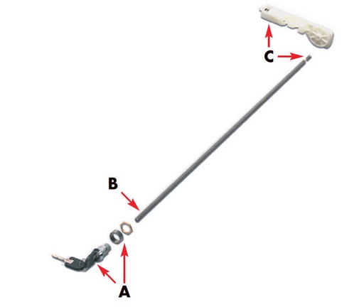 [046270] Cerradura para cajonera metálica (A) Bombín + juego de 2 llaves
