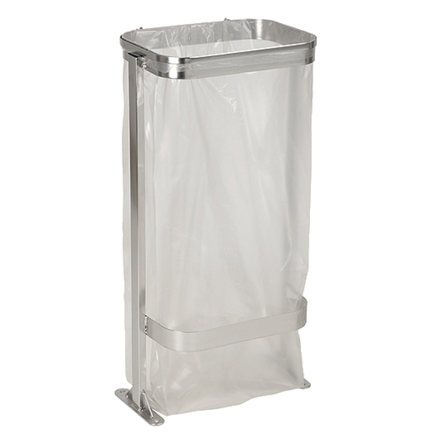 [046416] Soporte metálico para bolsas de basura (1 x 120 lts) para fijación al suelo - Dim.: 450x400x900h mm - Acero cincado
