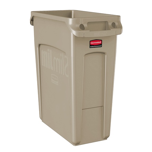 [046433] Contenedor plástico Slim Jim® de 60 lts. para la recogida de residuos - Dim.: 558x279x635h mm - Beige