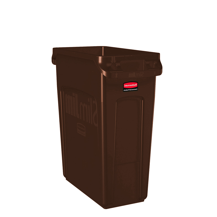 [046434] Contenedor plástico Slim Jim® de 60 lts. para la recogida de residuos - Dim.: 558x279x635h mm - Marrón