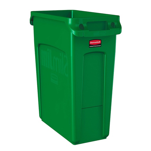 [046436] Contenedor plástico Slim Jim® de 60 lts. para la recogida de residuos - Dim.: 558x279x635h mm - Verde