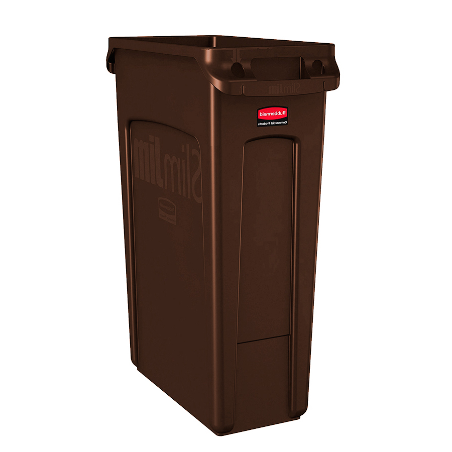 [046442] Contenedor plástico Slim Jim® de 87 lts. para la recogida de residuos - Dim.: 558x279x762h mm - Marrón