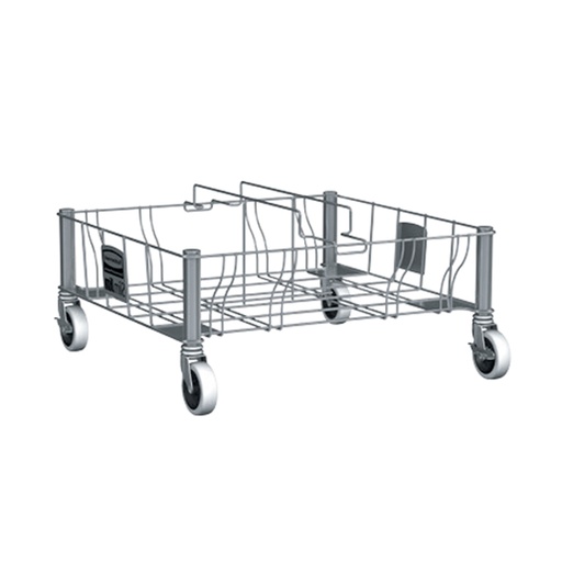 [046457] Carro para basurera de reciclaje doble - Dim.: 508x523x228h mm - acero inoxidable 