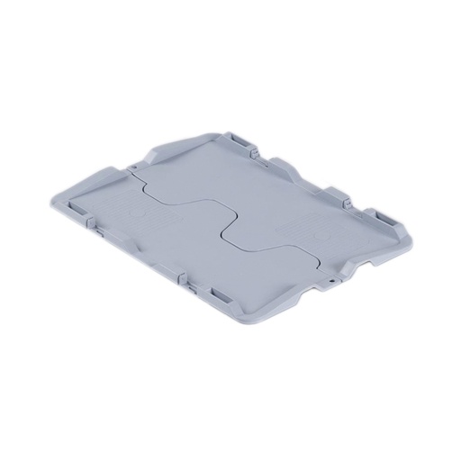[046476] Juego de 2 tapas plásticas tipo 'cocodrilo' para caja serie Eurobox con bisagras - Dim.: 400x300 mm - Gris