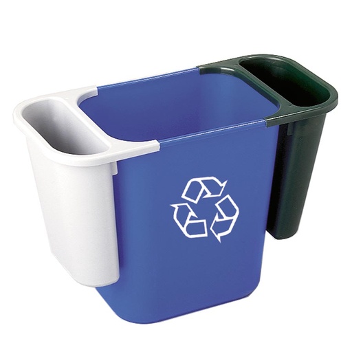 [046505] Papelera de plástico de 26,6 lts. con dos papeleras auxiliares de 4,5 lts. - Dim.: 365x260x380h mm