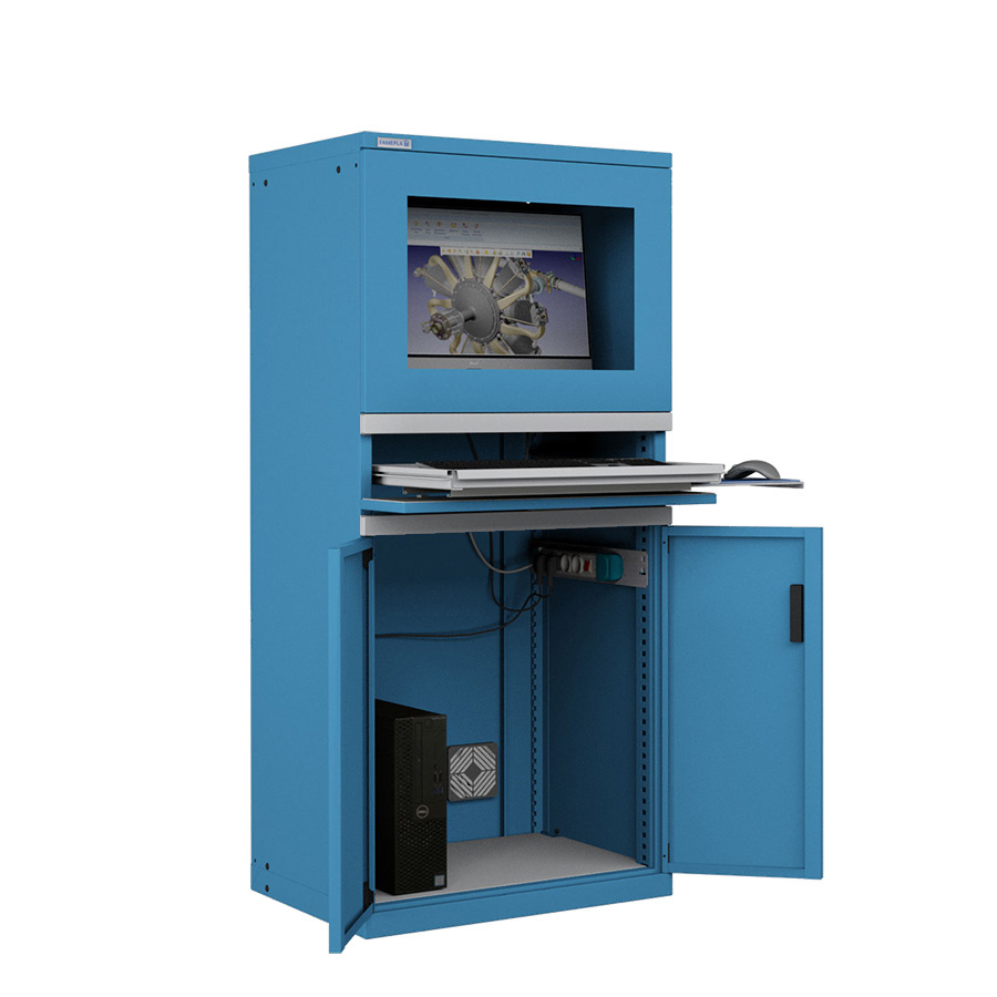 [046509] Armario para protección de ordenadores - Dim.: 717x595x1625h mm - Azul ral 5012